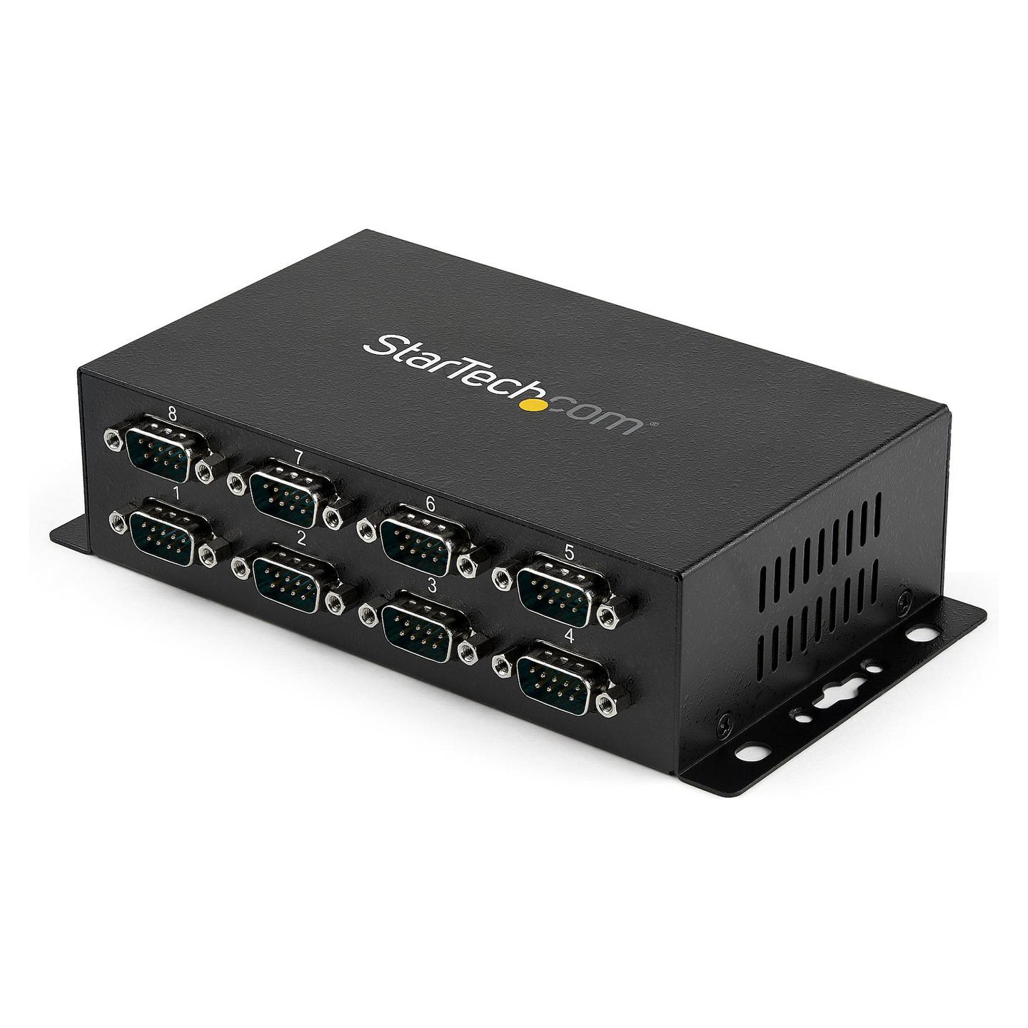 Hub Serial USB StarTech.com ICUSB2328I, USB 2.0, 8x Serial RS-232 DB9, deri në 921.6Kbps, FTDI FT232RL, Montim DIN Rail + Mur - Zezë