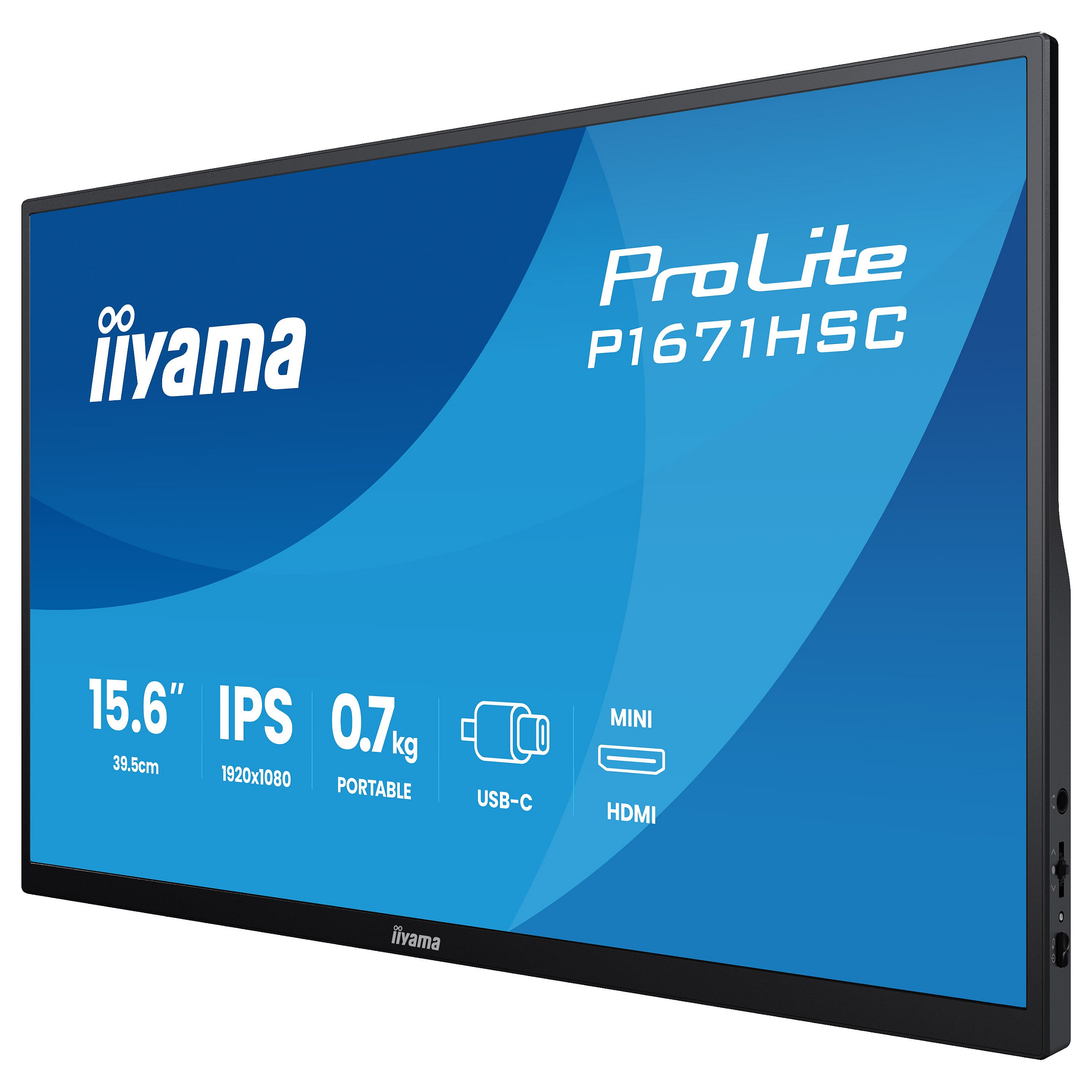 Monitor IIYAMA P1671HSC-B1 / 15.6" / Full HD IPS LED / 60 Hz / 3ms / USB-C + HDMI - Zezë - 5
