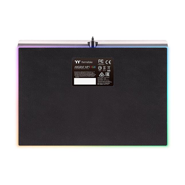 Mauspad Gaming Thermaltake ARGENT MP1 RGB / Sipërfaqe e fortë / RGB / USB / 359 × 254 mm / Bazë alumini – Zezë - 5