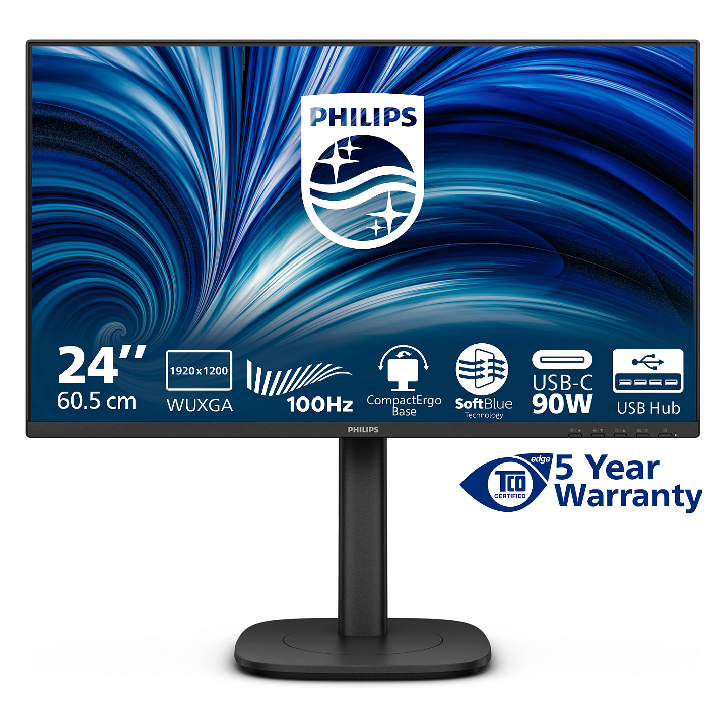 Monitor Philips 24B2U3301D / 24.1" / WUXGA IPS / LCD / 100 Hz / 4 ms / HDMI+USB+DP+HDCP - Zezë - 3