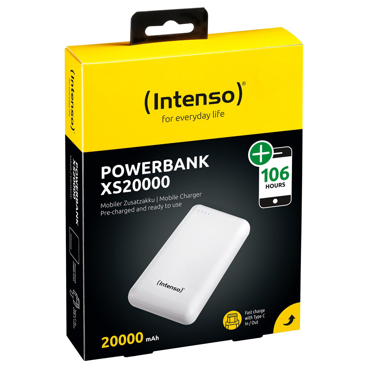 Powerbank Intenso XS20000, 20000mAh, USB-A, USB-C, Micro-USB - Bardhë - 4