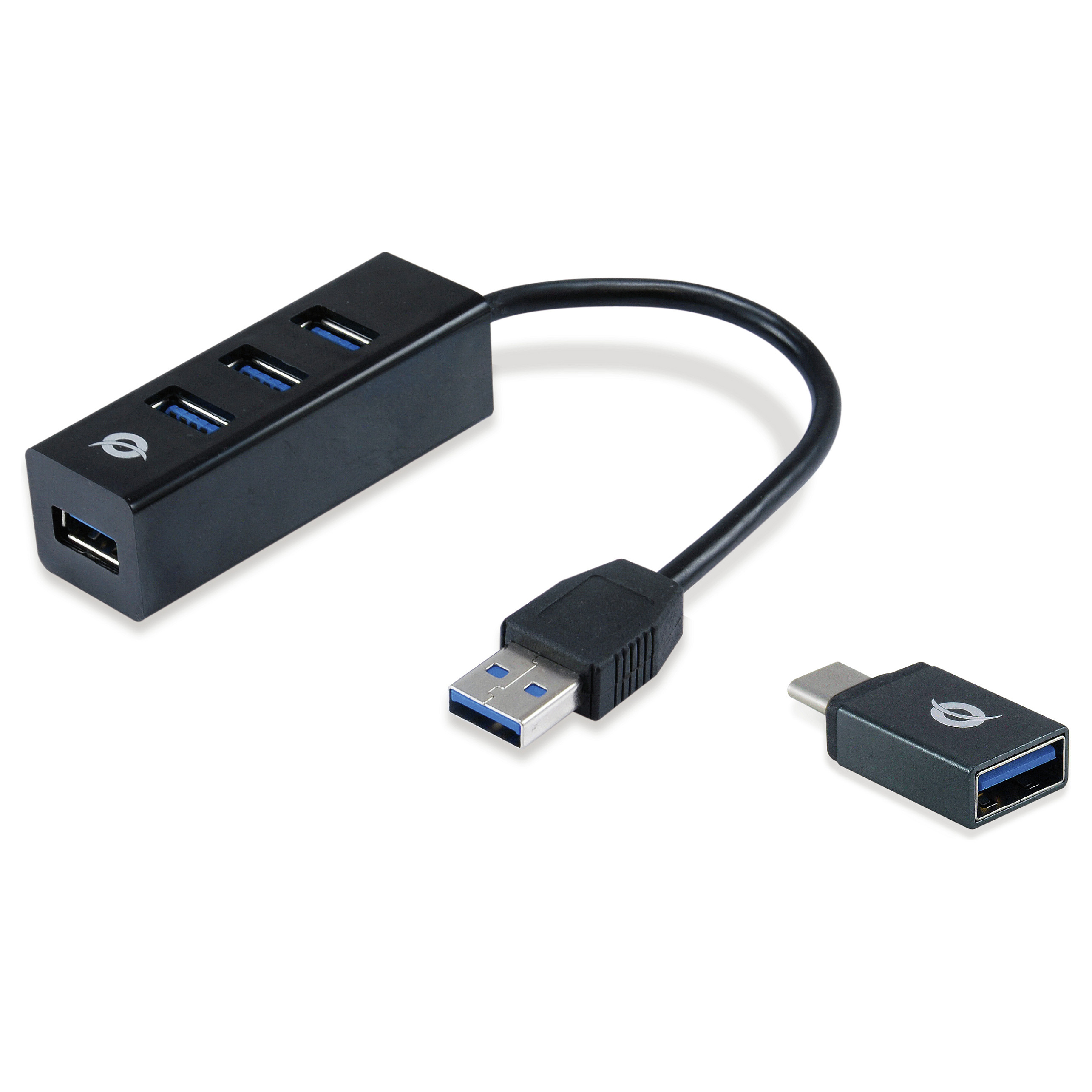 HUB Conceptronic / 4‑Port / USB‑A 3.0 + USB‑C Adapter → 4x USB‑A 3.0 / Bus‑Powered – Zezë - 1