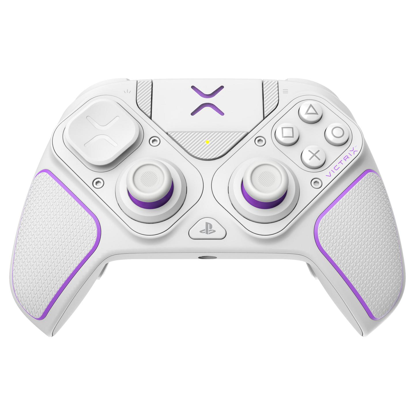 Kontroller Gaming PDP Victrix Pro BFG / 052-002-WH / Wireless + USB-C / PS5, PS4 & PC / Modular / 2000 mAh / 20 orë – Bardhë/Vjollcë - 3
