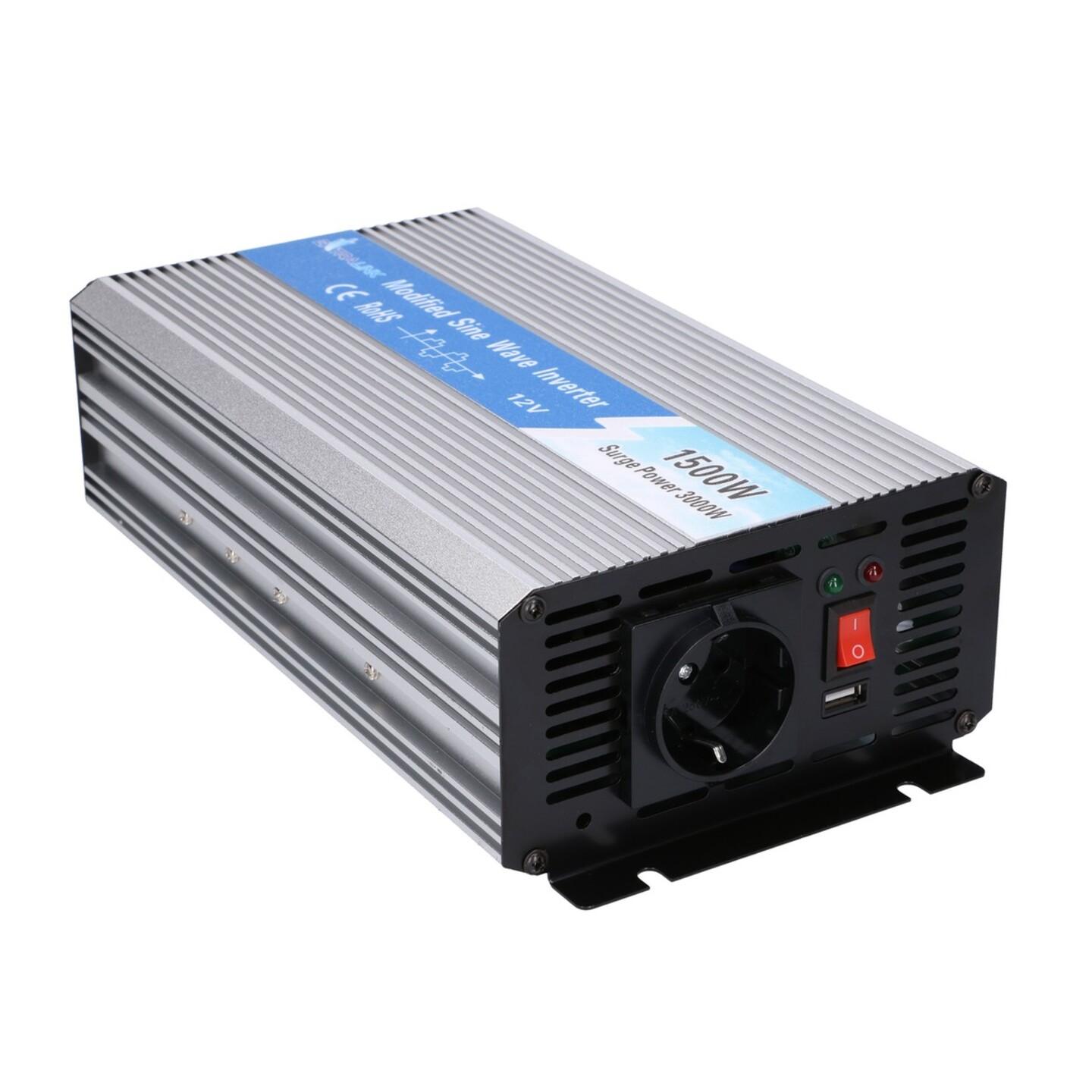 Inverter Extralink OPIM-1500W, 12 V në 230 V, 1500 W, Sinus i Modifikuar