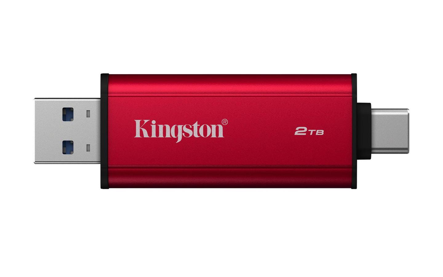 SSD e Jashtme Kingston Dual Portable / 2TB / USB 3.2 Gen 2 / USB-A & USB-C / 1050MB/s Read / 950MB/s Write – Zezë/Kuqe - 2