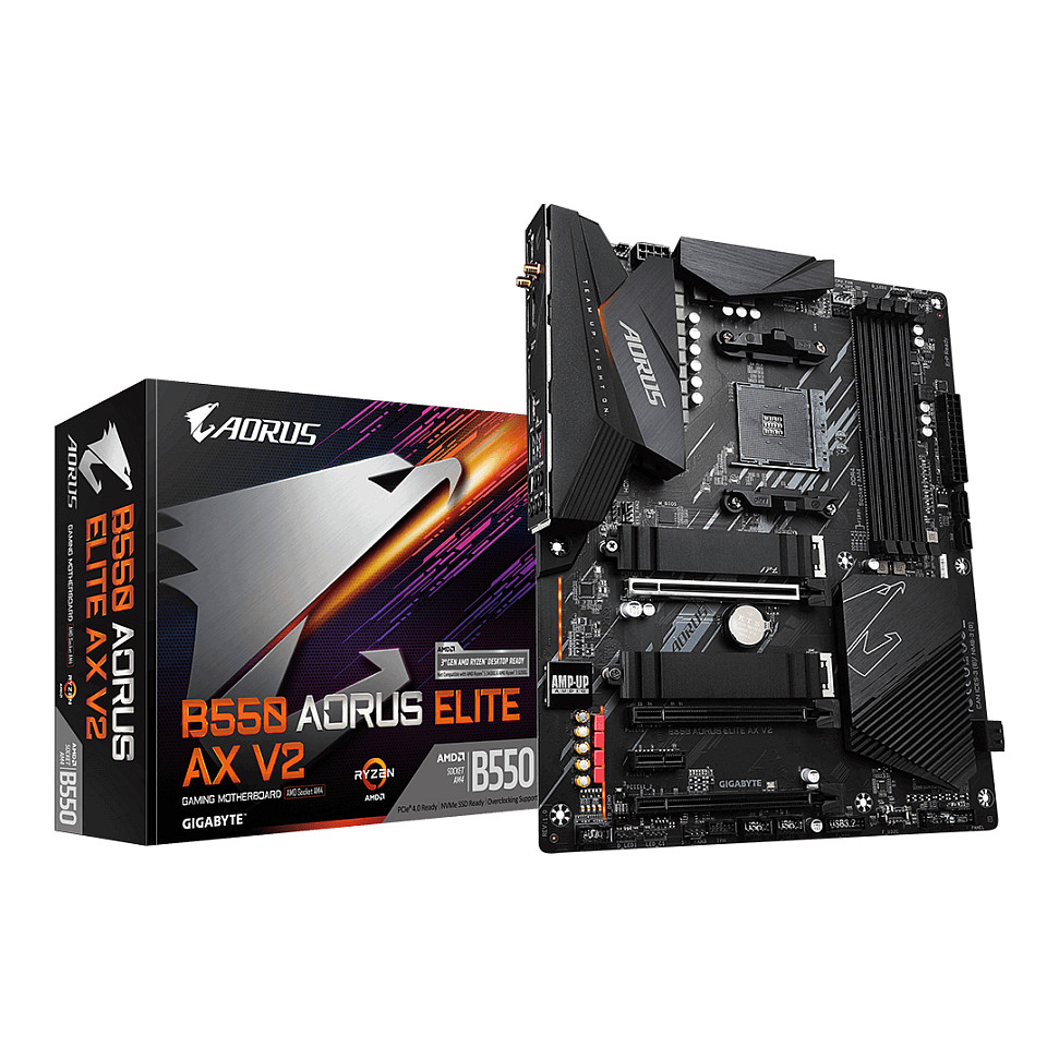 Pllakë Amë AMD AM4 Gigabyte B550 AORUS ELITE AX V2 / DDR4 / HDMI+DP - 1
