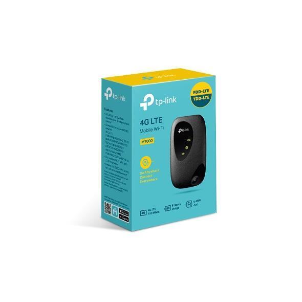 TP-Link M7010 4G LTE Mobile Hotspot – Wi-Fi 4 2.4GHz deri në 300Mbps, deri në 10 Pajisje, Bateri 2000mAh – Zezë - 3