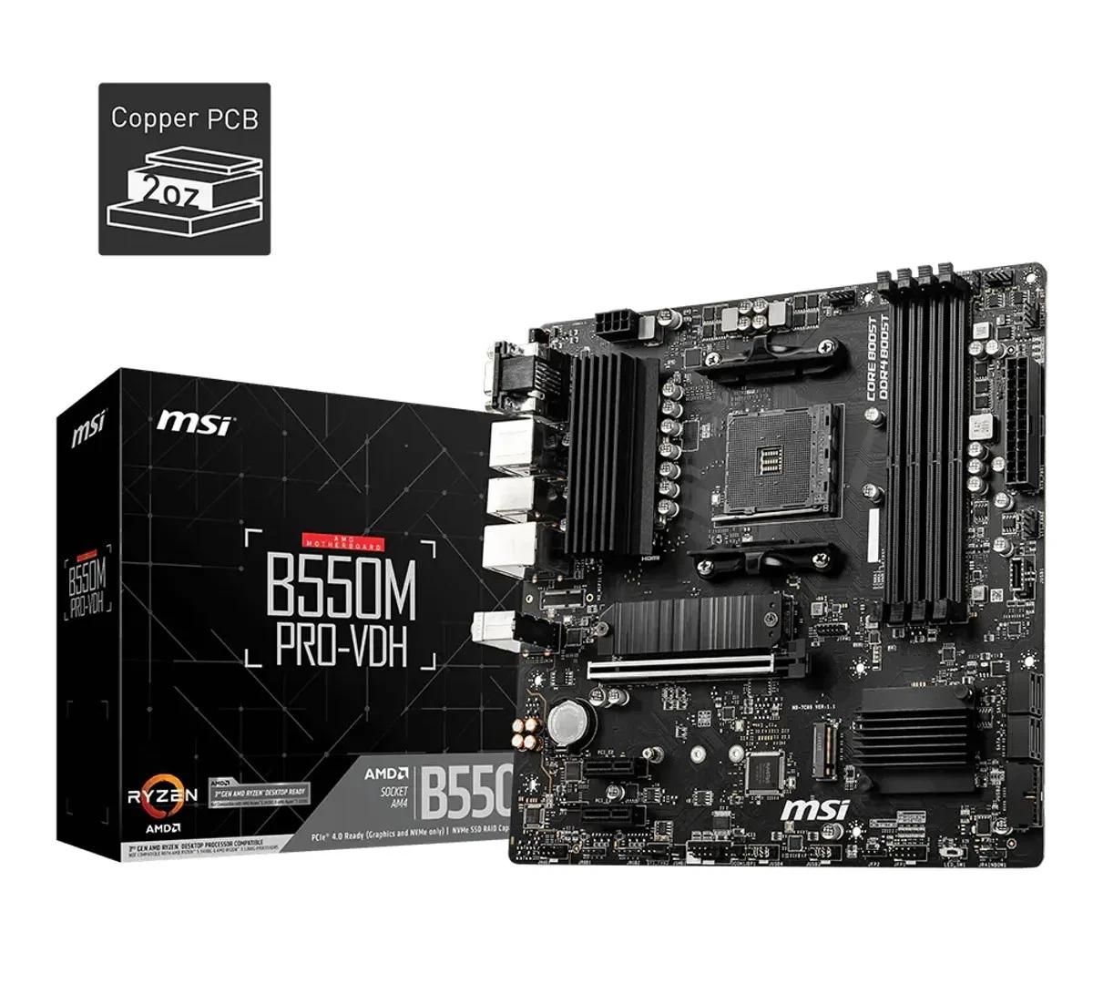 Pllakë Amë MSI B550M PRO-VDH / AMD B550 / AM4 / mATX / DDR4 / PCIe 4.0  - 4