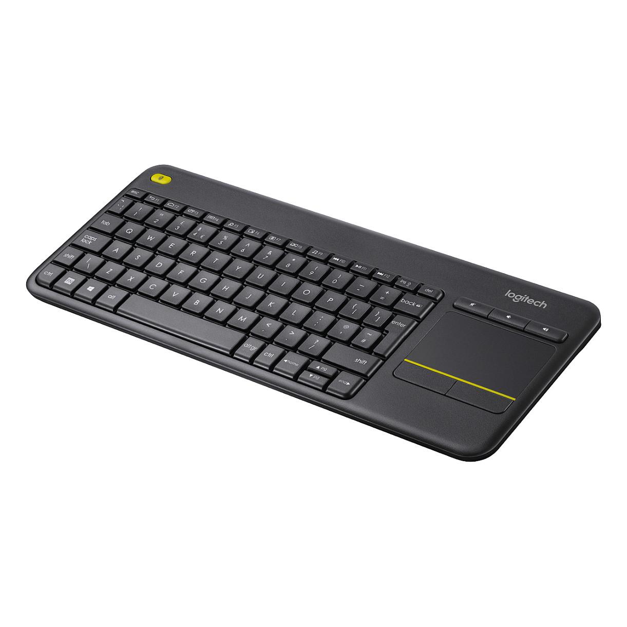 Tastierë Pa kabllo Logitech K400 Plus / 2.4 GHz Unifying / Mini / QWERTY / Pan Nordic / Touchpad - Zezë