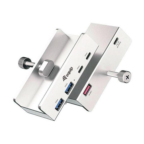Hub Equip 128967, 2x USB-A, 2x USB-C, USB 3.2 Gen 1, 5Gbps - Gri - 3