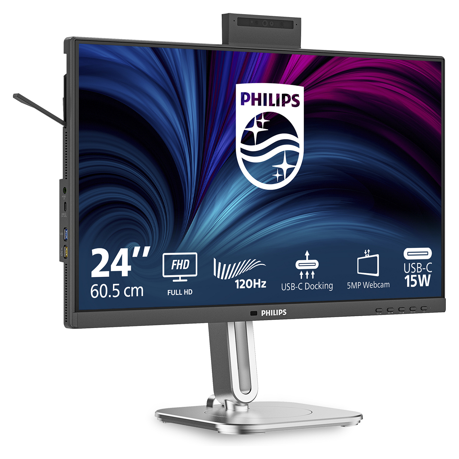 Monitor Philips B Line 24B2U4301H/00 / 23.8" / Full HD IPS / 120Hz / 4ms / USB-C+HDMI+DP+USB - Zezë - 2