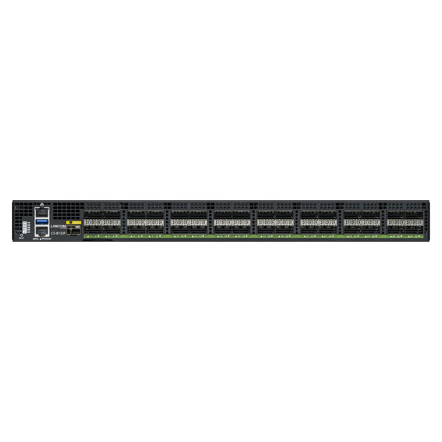 Switch LANCOM CS-8132F-B2F, 32 porta QSFP28 100G, Managed Layer 3, Switching Capacity 6.4Tbps, Throughput 3.2Tbps, Rack 1U - Zezë