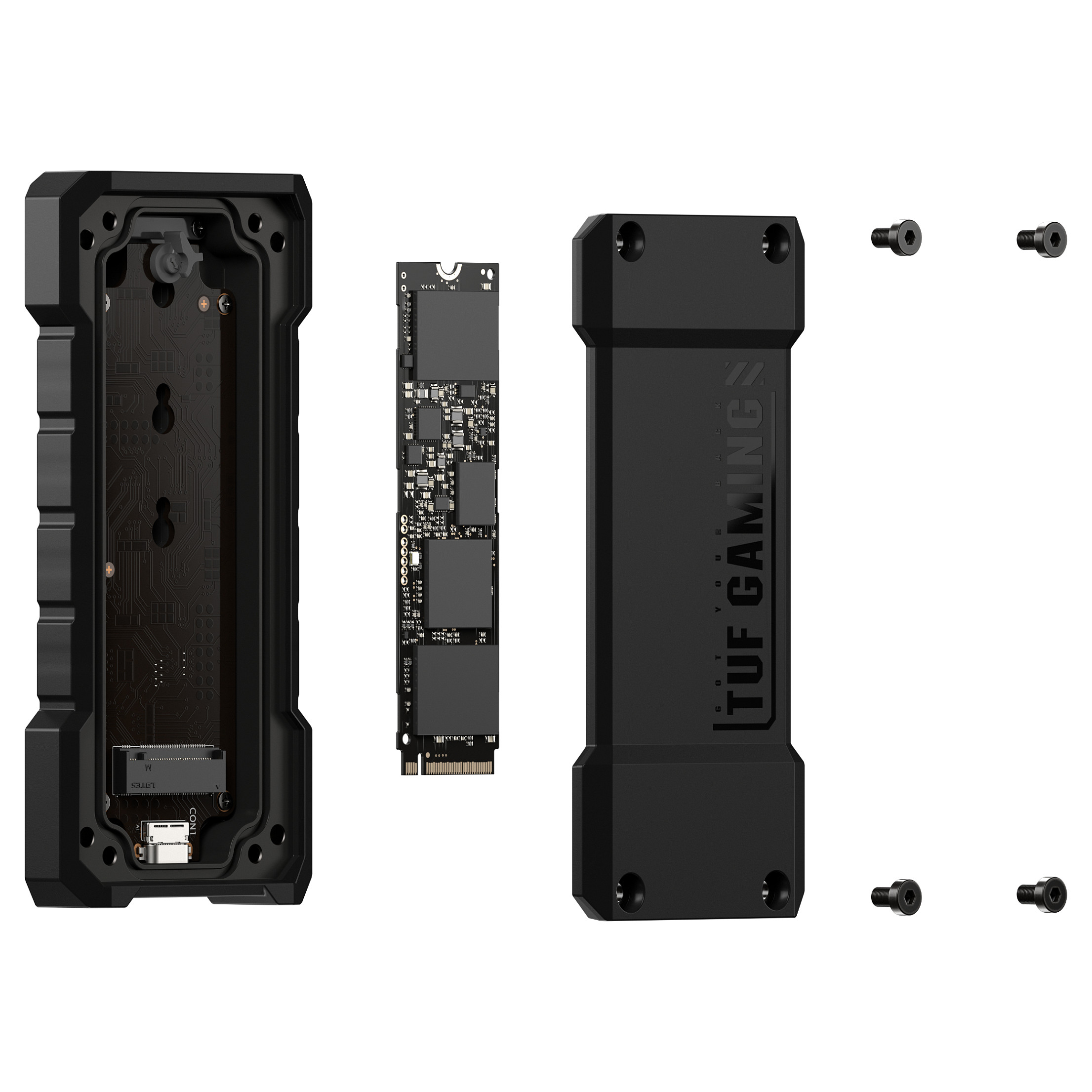 Këllëf për SSD M.2 ASUS TUF Gaming A2 / PCIe / SATA / 20Gbps / 4TB - Zezë - 13