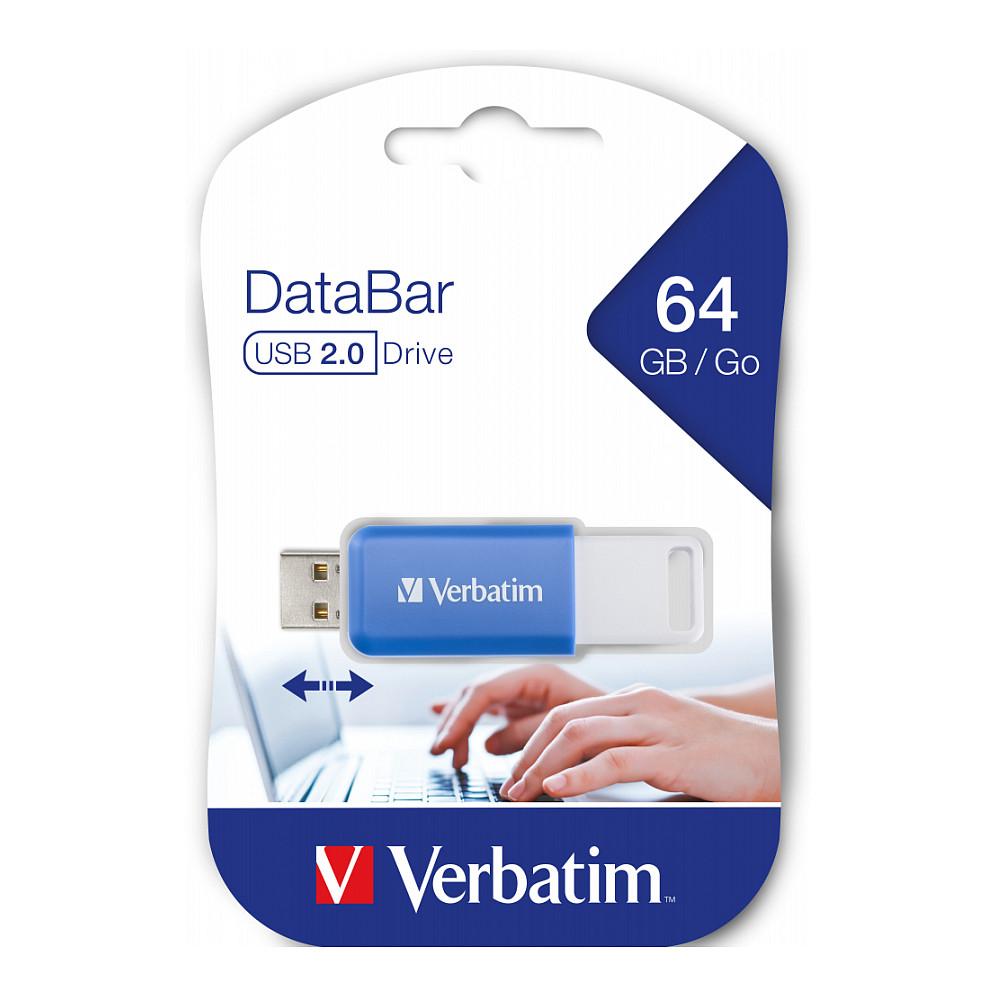 USB Flash Drive Verbatim DataBar, 64GB, USB 2.0 - Blu - 3
