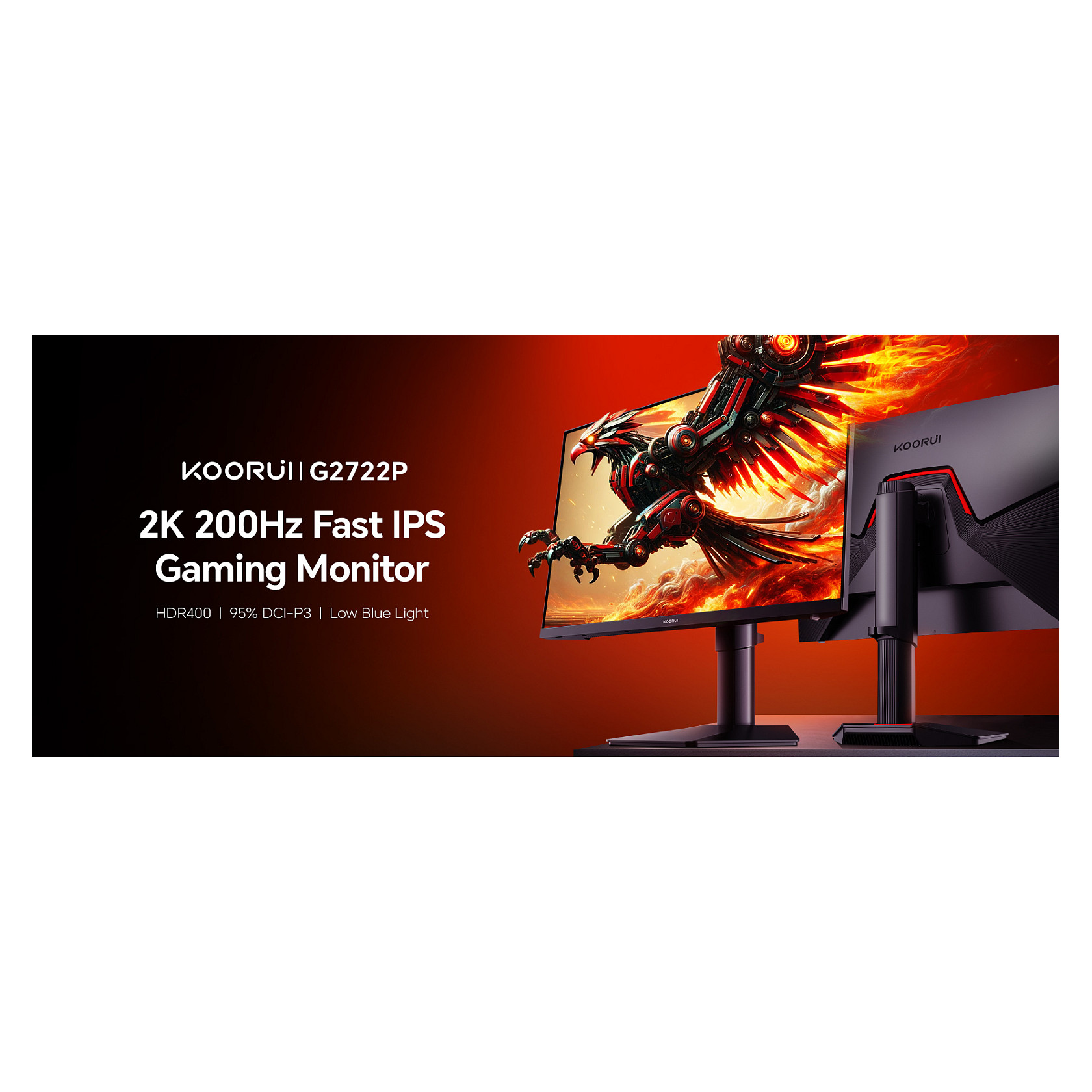 Monitor Gaming KOORUI G2722P / 27"/ Quad HD IPS / 200Hz / 1ms / HDMI+USB+DP - Zezë - 9