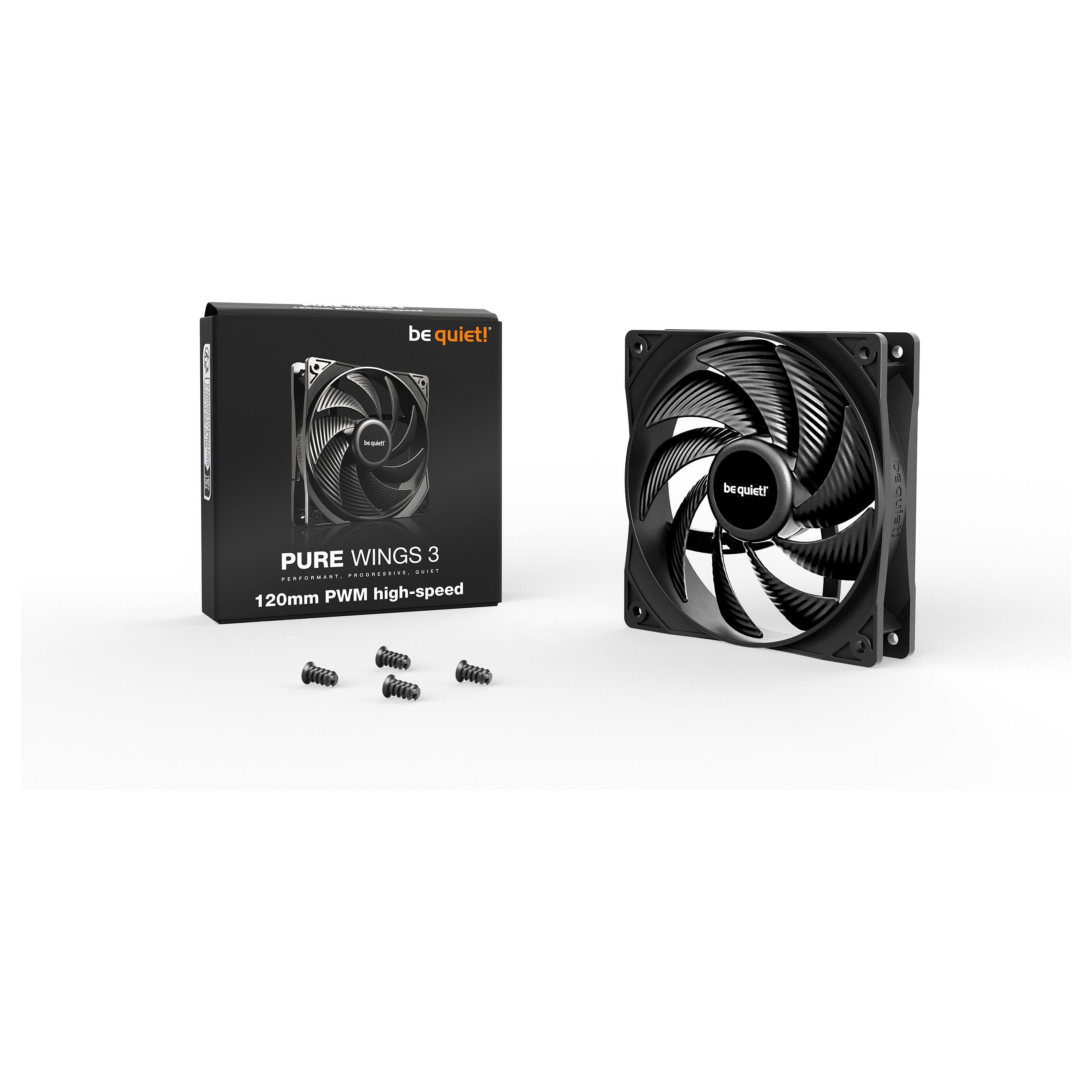 Ftohës për Kasë 120mm be quiet! Pure Wings 3 PWM High-Speed – Zezë - 3