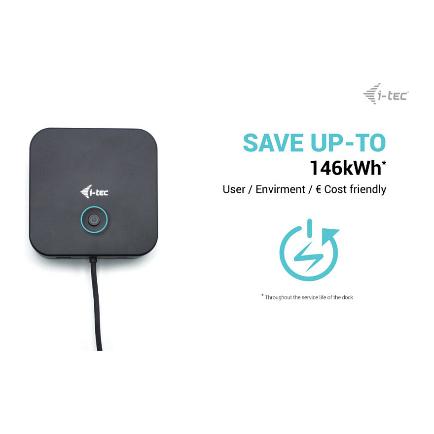 Docking Station I-TEC USB-C / HDMI + 2x DisplayPort / PD / LAN / USB - Metalik - 12