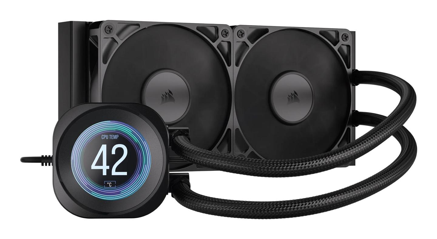 Ftohës për Procesor Corsair NAUTILUS 240 RS LCD / 240mm / AIO / 2x 120mm / 420–2100 RPM / 72.8 CFM / 4.15 mmH₂O / LCD 2.1" – Zezë