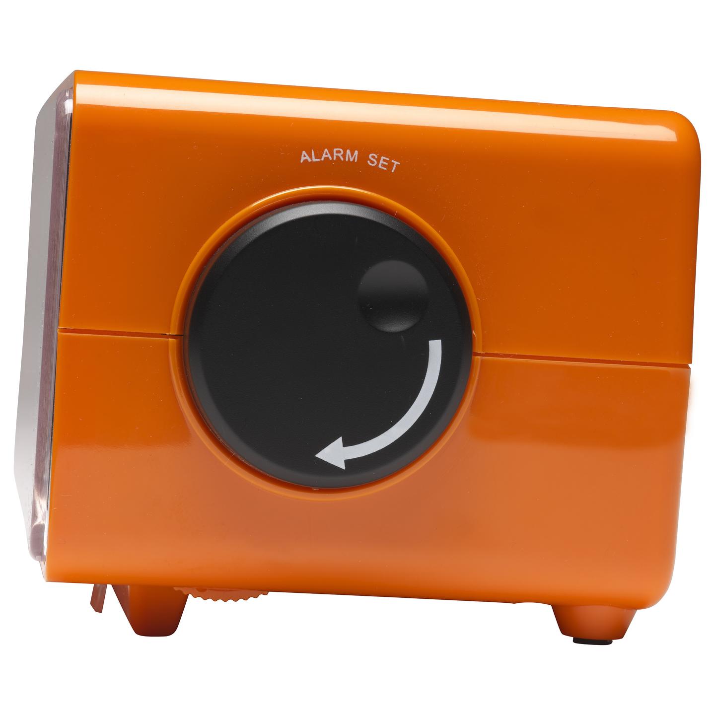 Radio me orë dhe alarm Denver CR-425, FM PLL, ekran me shifra retro, zgjim me radio ose sinjal zanor, bateri rezervë AA - Portokalli - 7