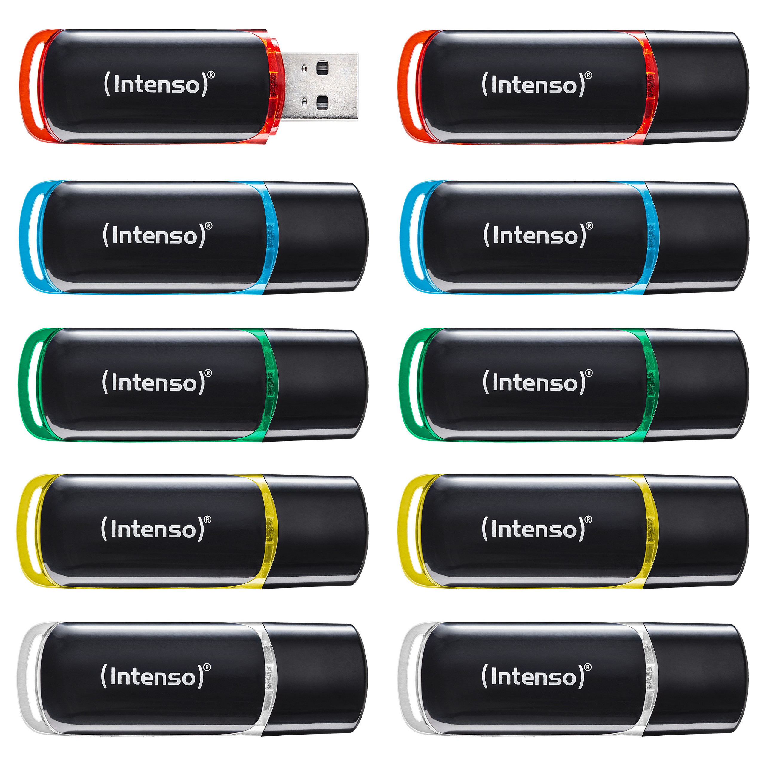 USB Flash Drive Intenso Business Line Multipack / 10 × 4GB / USB Type-A / USB 2.0 - Zezë/Kuqe