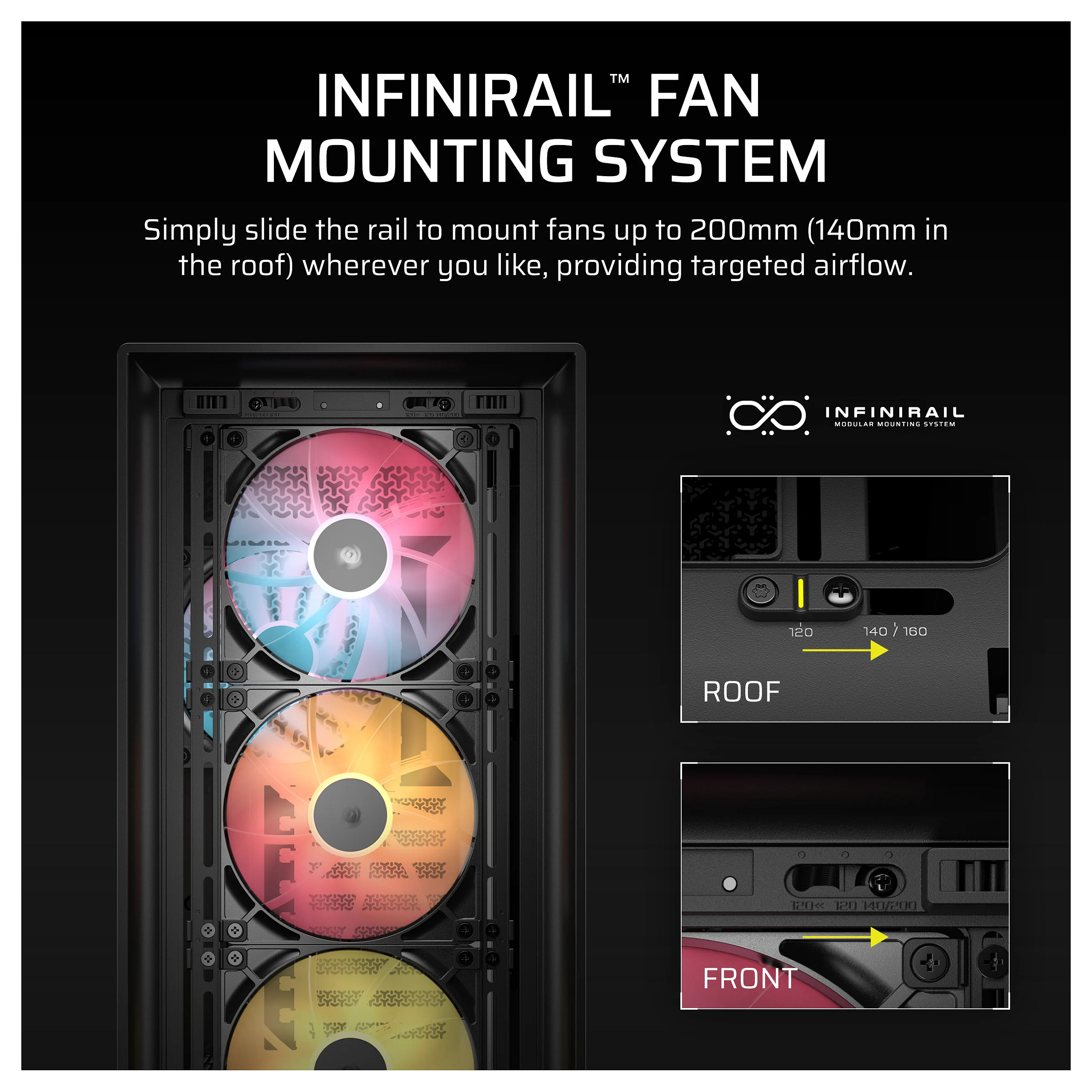 Kasë Midi CORSAIR Frame 5000D RS ARGB / ATX Gaming Tower - Zezë - 6