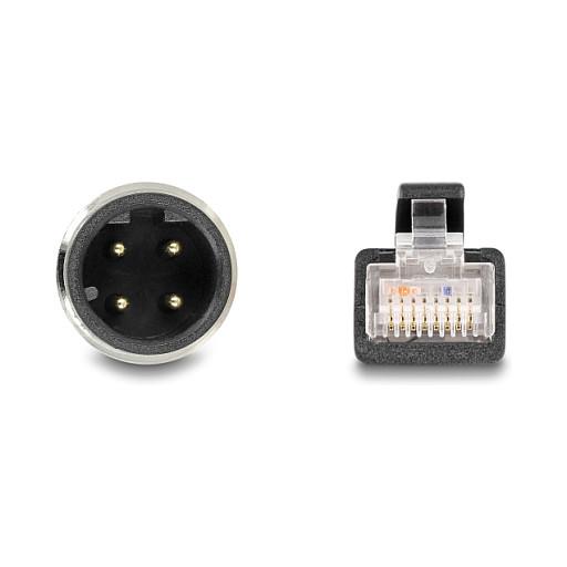 Kabllo për Rrjet DeLOCK 80851, M12 Mashkull D-koduar 4-pin në RJ45 Mashkull, Cat.5e, S/FTP, 2 m - Zezë - 2