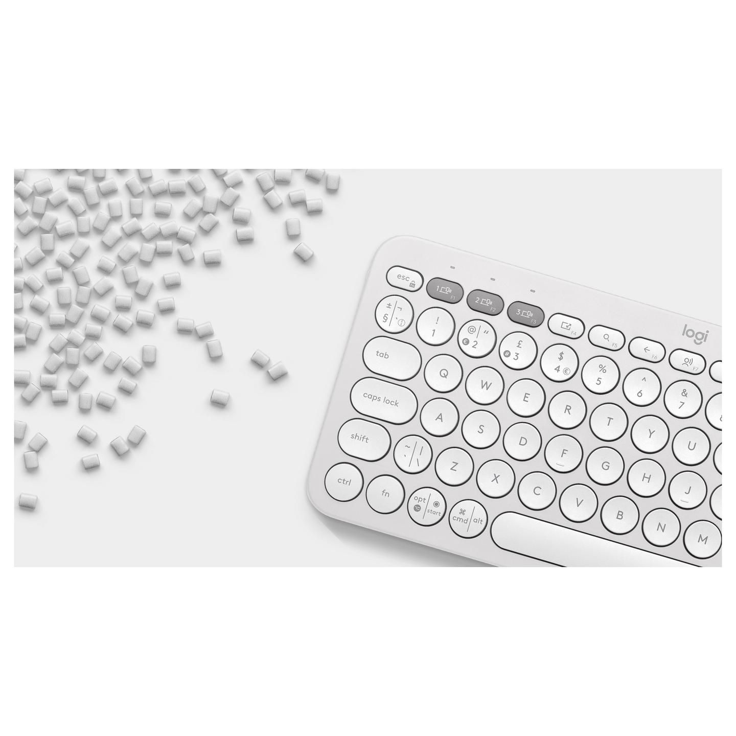 Tastierë pa kabllo Logitech Pebble Keys 2 K380s, Bluetooth, 10 Taste të Personalizueshme - Bardhë - 7