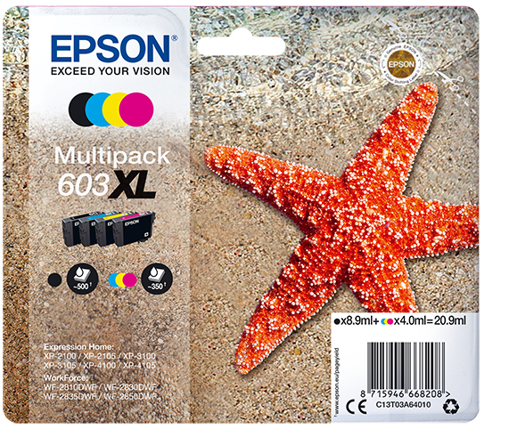 Ink Epson 603XL / C13T03A64010 – Zezë/Blu/Rozë/Verdhë XL (Multipack) - 1