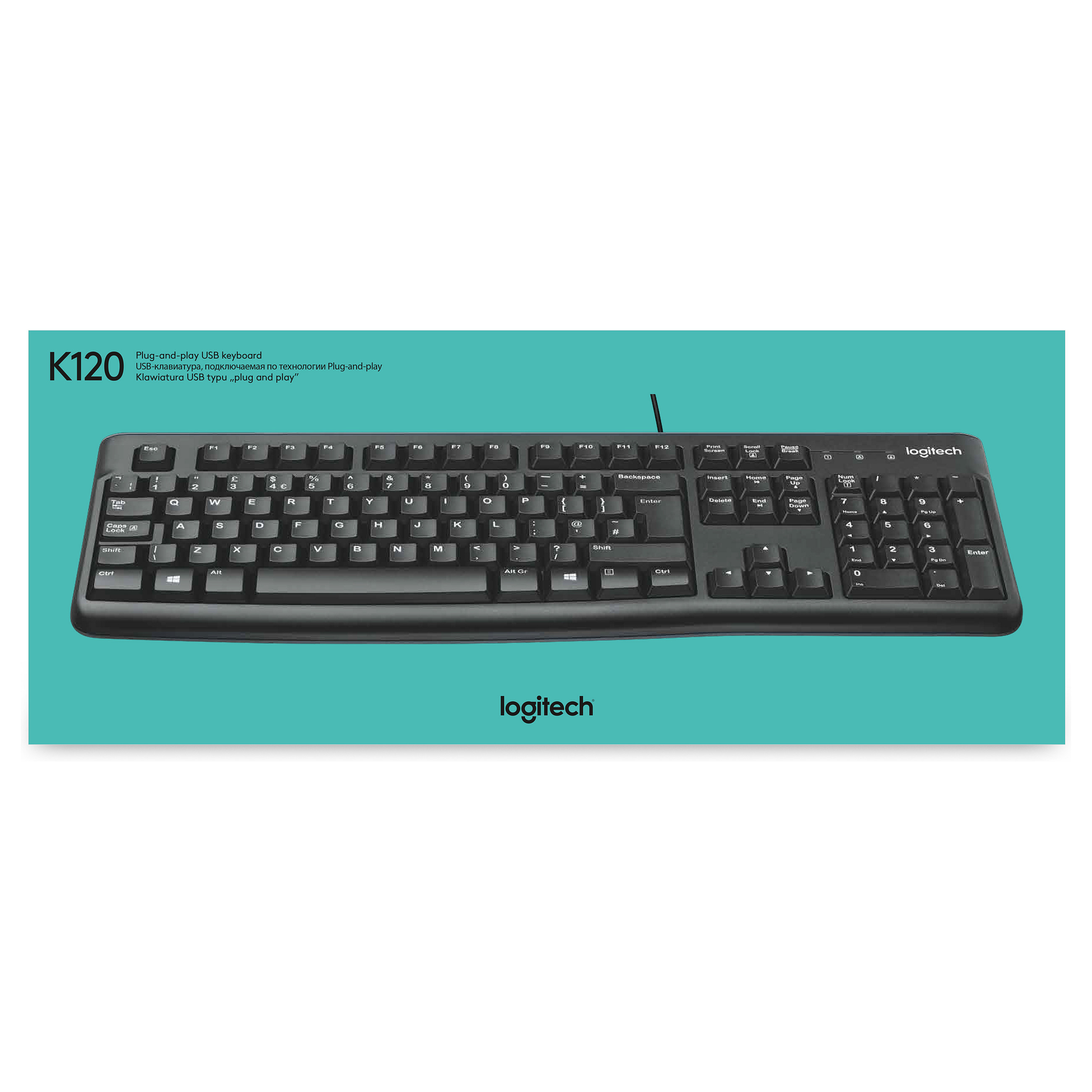 Tastierë me kabllo Logitech K120 / Belgian Layout - Zezë - 12