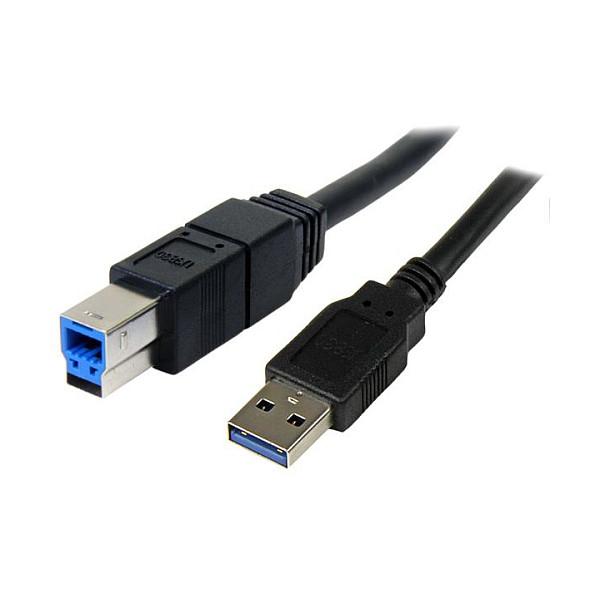 Kabllo USB StarTech.com USB3SAB3MBK, USB 3.0, USB-A Mashkull në USB-B Mashkull, 5Gbps, 3m - Zezë