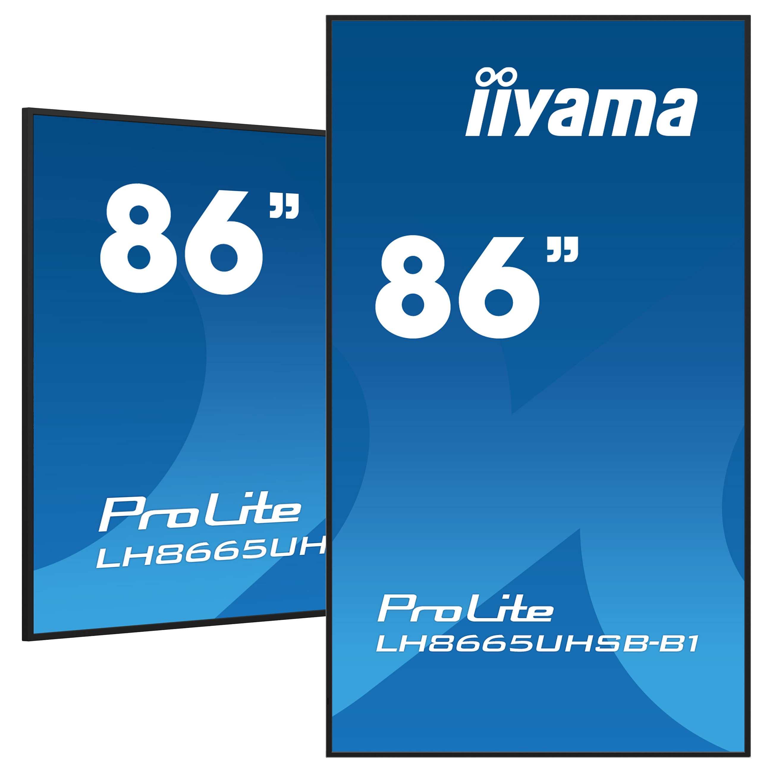 Ekran Prezantues IIYAMA ProLite LH8665UHSB-B1 / 86″ / 4K UHD IPS LED / 60 Hz / 8ms / HDMI + DP + USB - Zezë - 1
