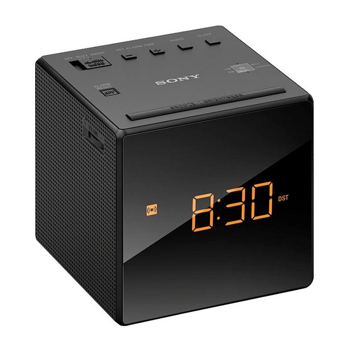 Radio me orë Sony ICF-C1, AM, FM, Tuner analog, 0,1 W RMS, Altoparlant 6,6 cm, Kontroll rrotullues i volumit, Bateri CR2032 - Zezë - 1