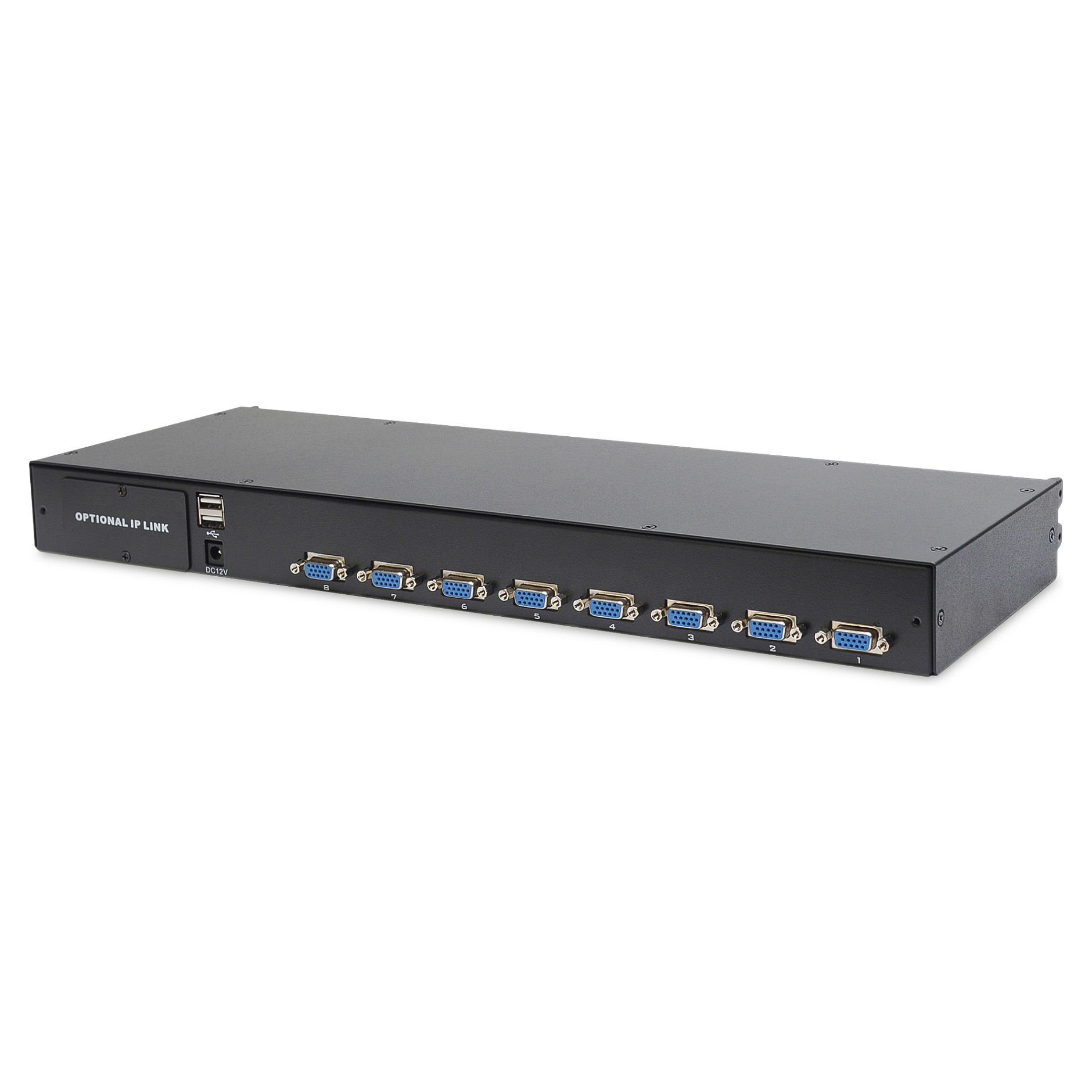 DIGITUS 19" LCD KVM Console / 8-Port VGA / German Keyboard - 7