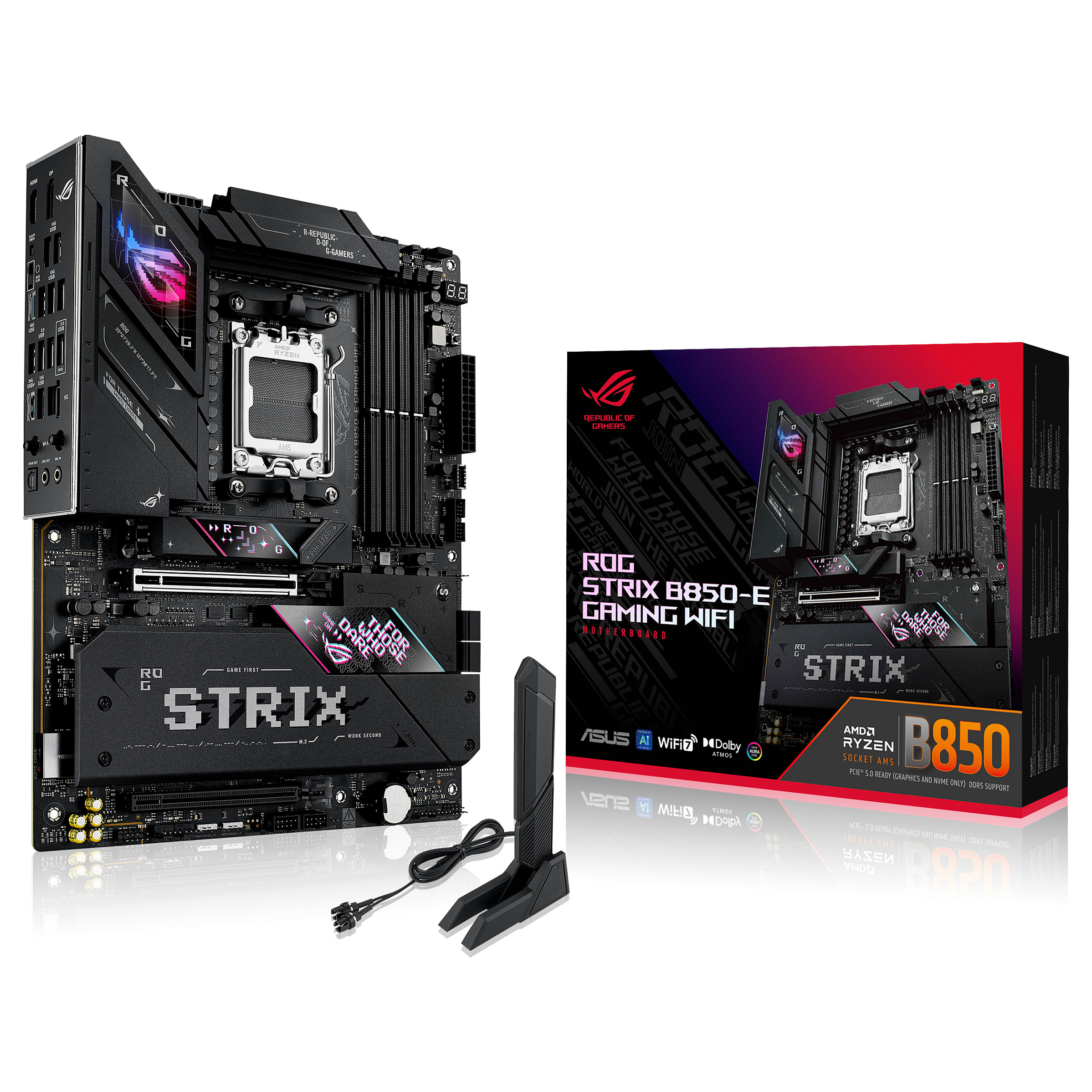 Pllakë Amë AMD AM5 ASUS ROG STRIX B850-E Gaming WIFI / DDR5 / HDMI+DP - 2
