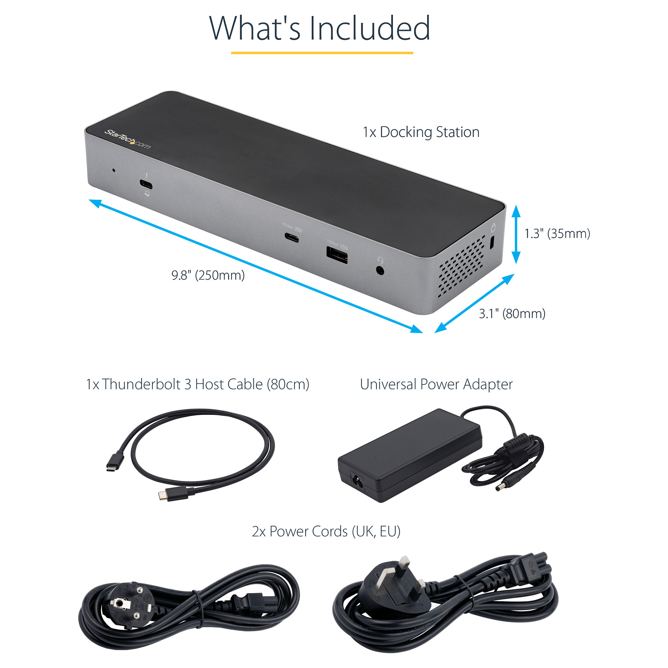 Docking Station StarTech Thunderbolt 3 / USB-C to Dual DisplayPort / HDMI - 12