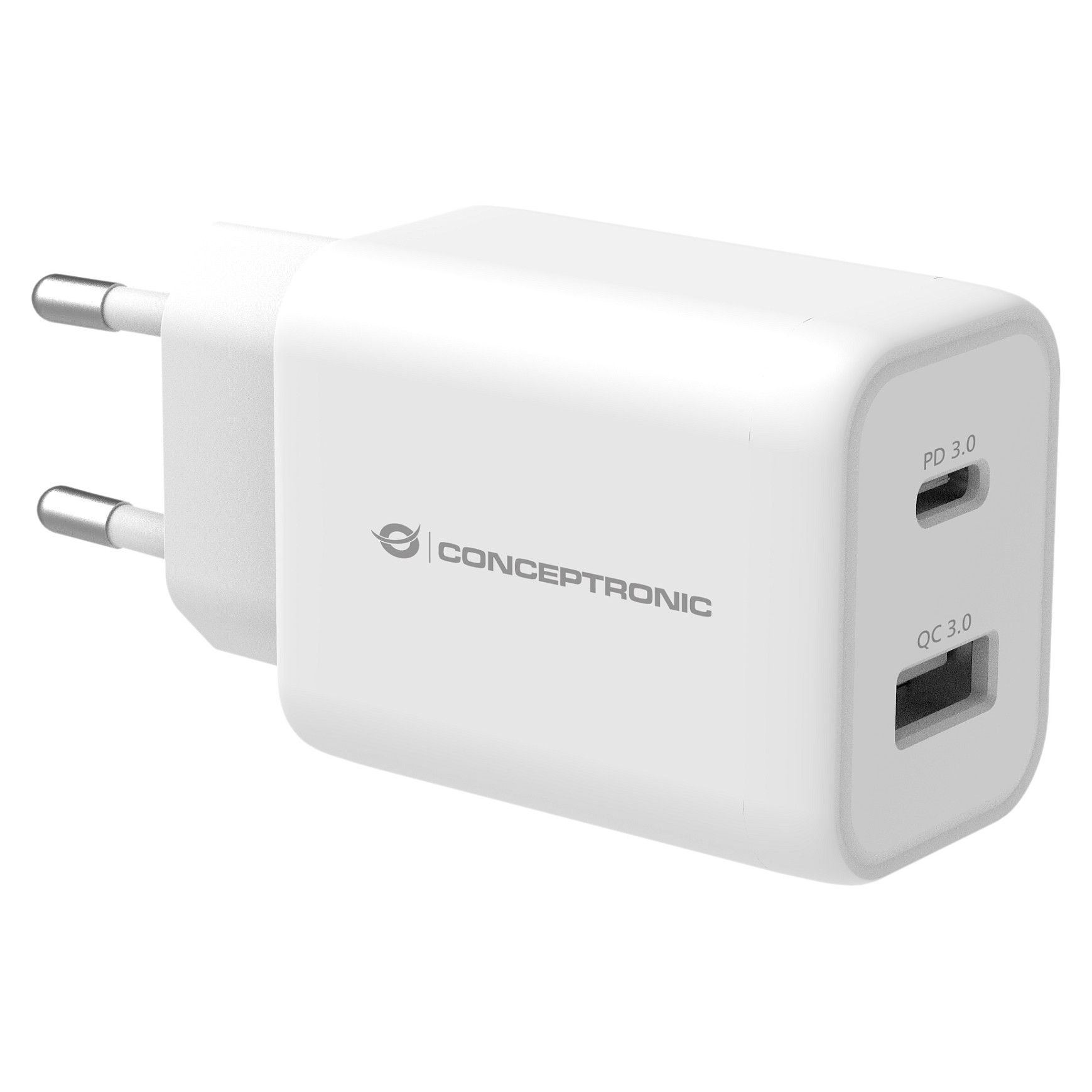 Adapter Conceptronic ALTHEA11W / 33W / 1x USB-C / 1x USB-A / QC 3.0 / PPS - Bardhë