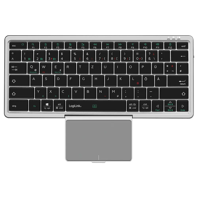 Tastierë Pa kabllo LogiLink ID0214 / Bluetooth / Touchpad Multi-Touch / 3 Pajisje / USB-C - Hiri - 2