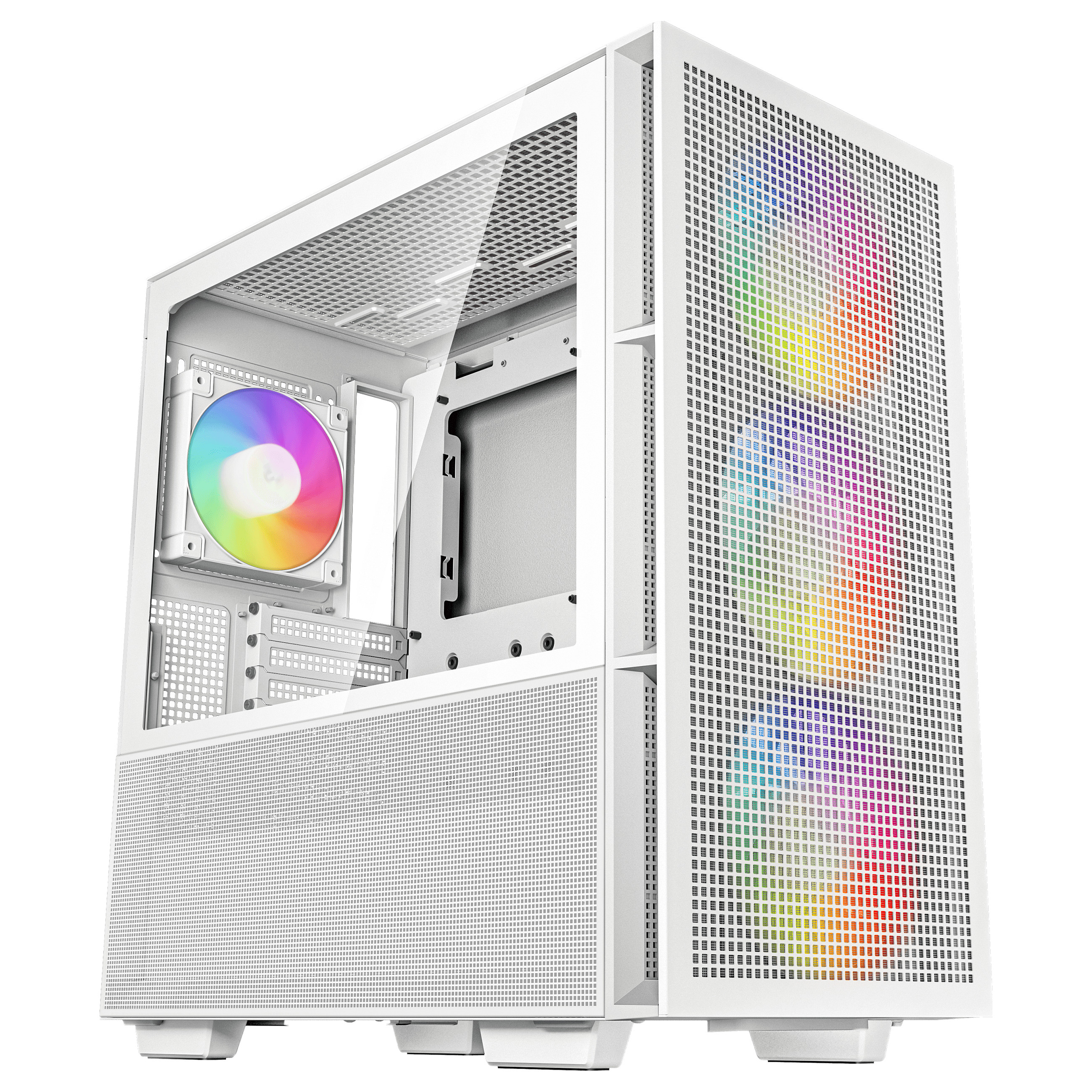 Kasë PC DeepCool CH560 WH / Mid Tower / E-ATX / 3x 140mm + 1x 120mm ARGB Fan / Tempered Glass / Mesh / 360mm Radiator - Bardhë