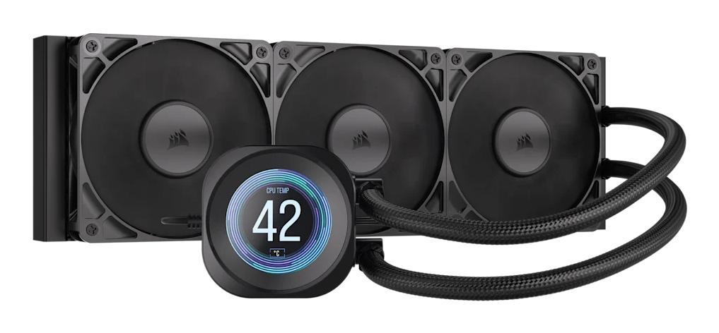 Ftohës për Procesor Corsair NAUTILUS 360 RS LCD / 360mm / AIO / 3x 120mm / 420–2100 RPM / 72.8 CFM / 4.15 mmH₂O / LCD 2.1" – Zezë - 1