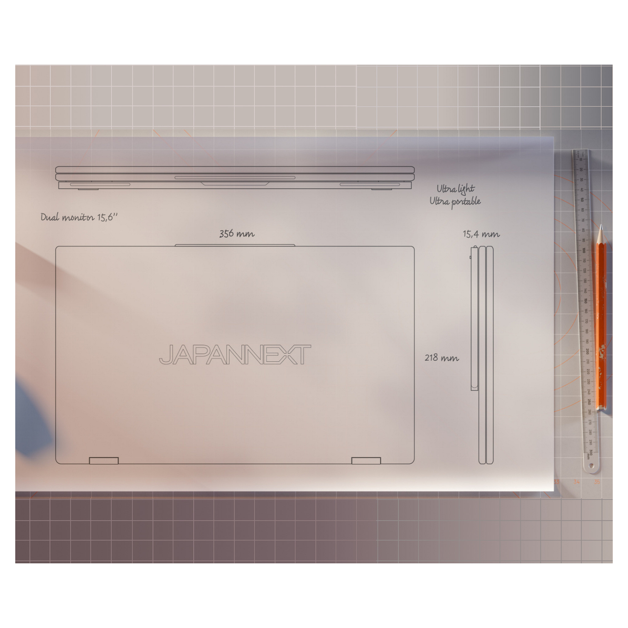 Monitor JapanNext Dual JN-DMD-IPS156F / 15,6"/ Full HD IPS LCD / 60Hz / 20ms / HDMI - Zezë - 8