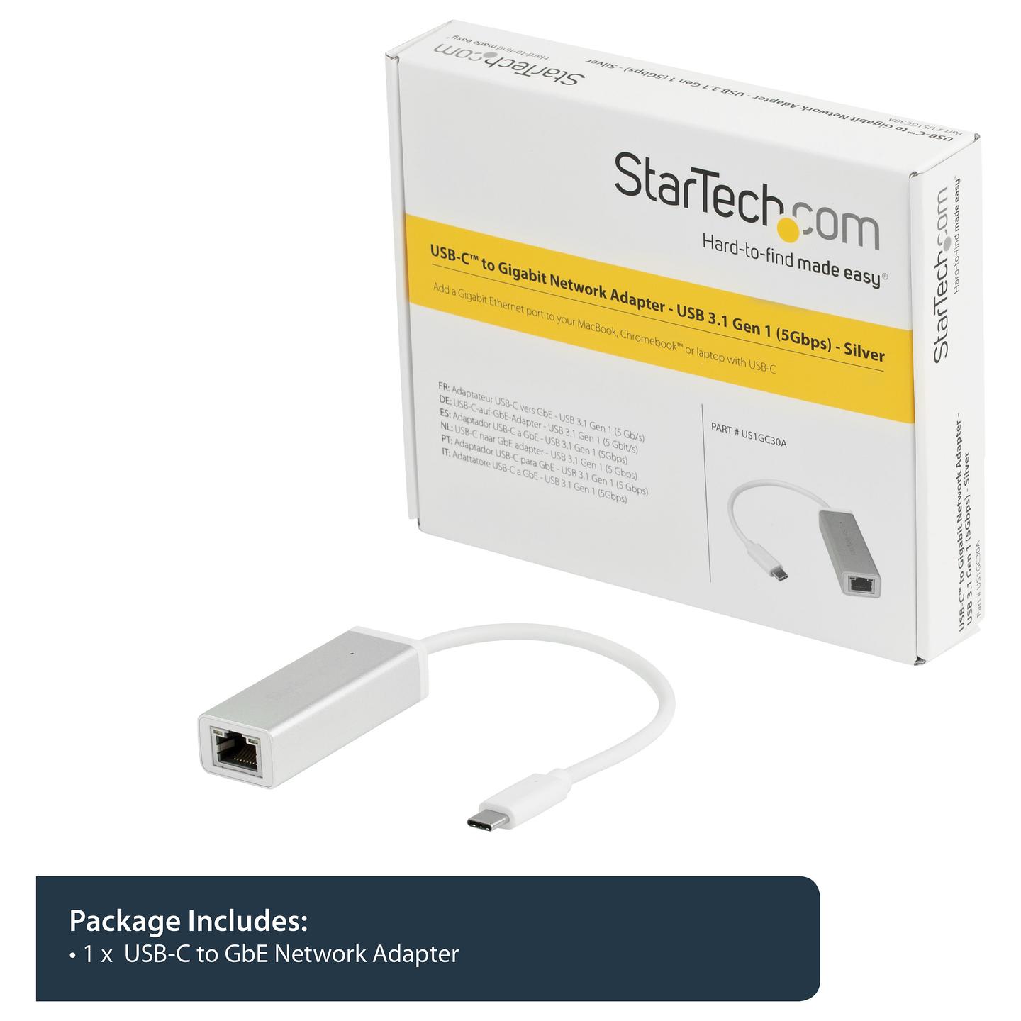 Adapter Rrjeti USB StarTech.com US1GC30A, USB-C 3.2 Gen 1, 1x Gigabit LAN RJ45, 10/100/1000Mbps, Realtek RTL8153 - Argjend - 9