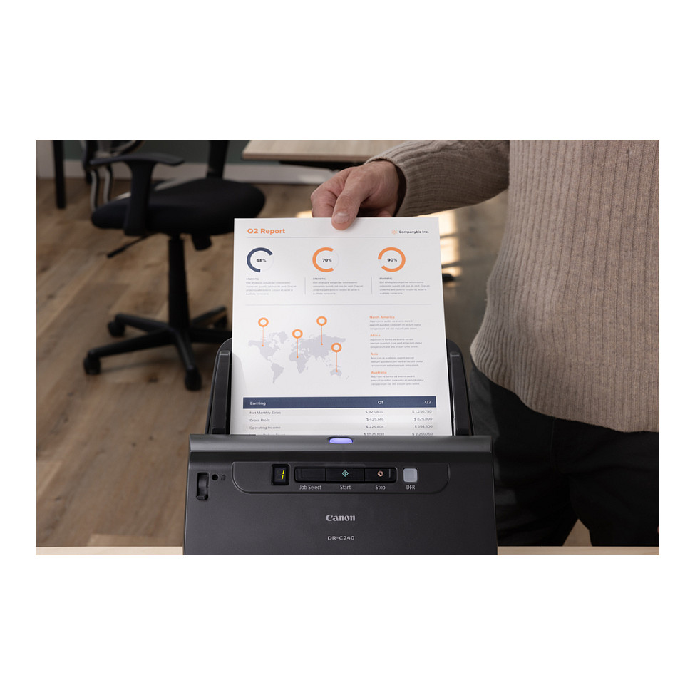 Skaner Canon imageFORMULA DR-C240 A4 / 45 S. /Min USB 2.0 Duplex - 15