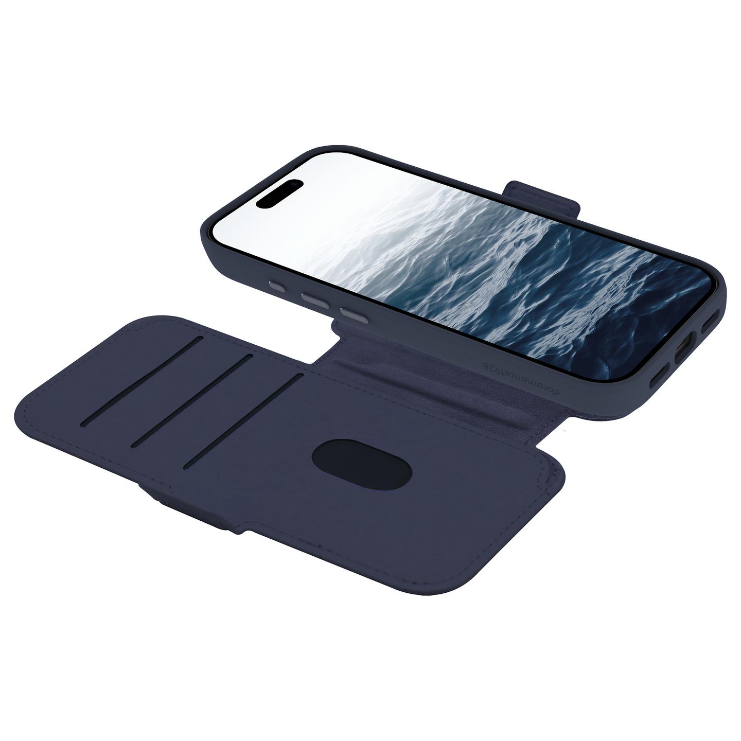 Case për Telefon dbramante1928 Lynge MS ICON, iPhone 17 Pro, MagSafe, Portofol, 3 Ndarje për Karta - Blu e Errët - 2