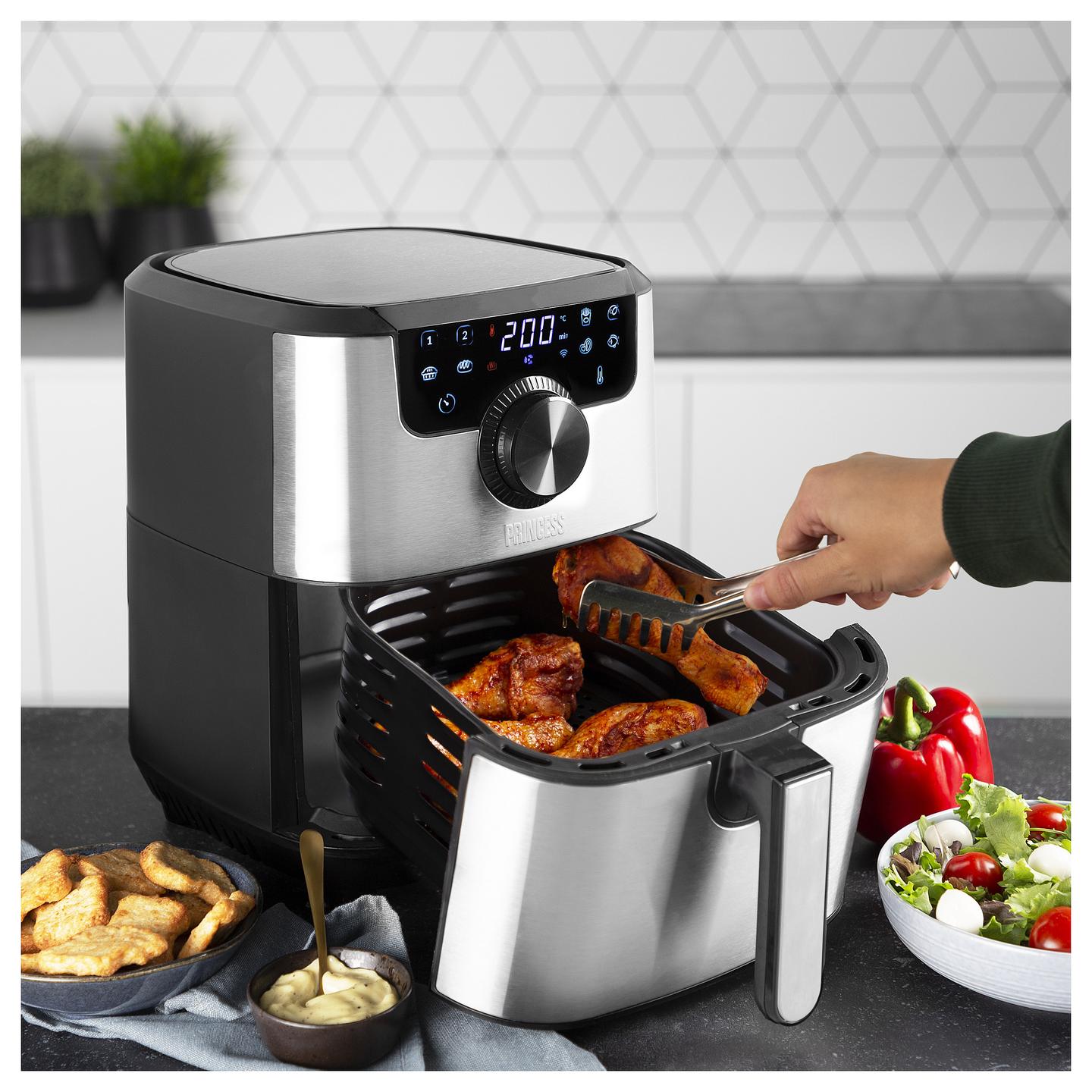 Fryer Princess Smart Aerofryer / 182037 / 4.5L / 1500W / 8 Programe / 80–200°C / LCD / Wi-Fi / Keep Warm – Argjend/Zezë - 29