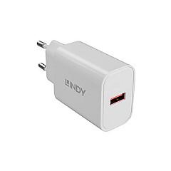 Adapter për telefon Lindy 73412 / USB-A / Fast Charging / 18W / 5V/3A / 9V/2A / 12V/1.5A - Bardhë - 3