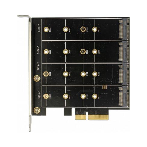 Kartë Zgjerimi PCI Express Delock 89888 / PCIe 4.0 x4 / 4x M.2 Key B / SATA 6Gbps / RAID 0, 1, 10 - 4