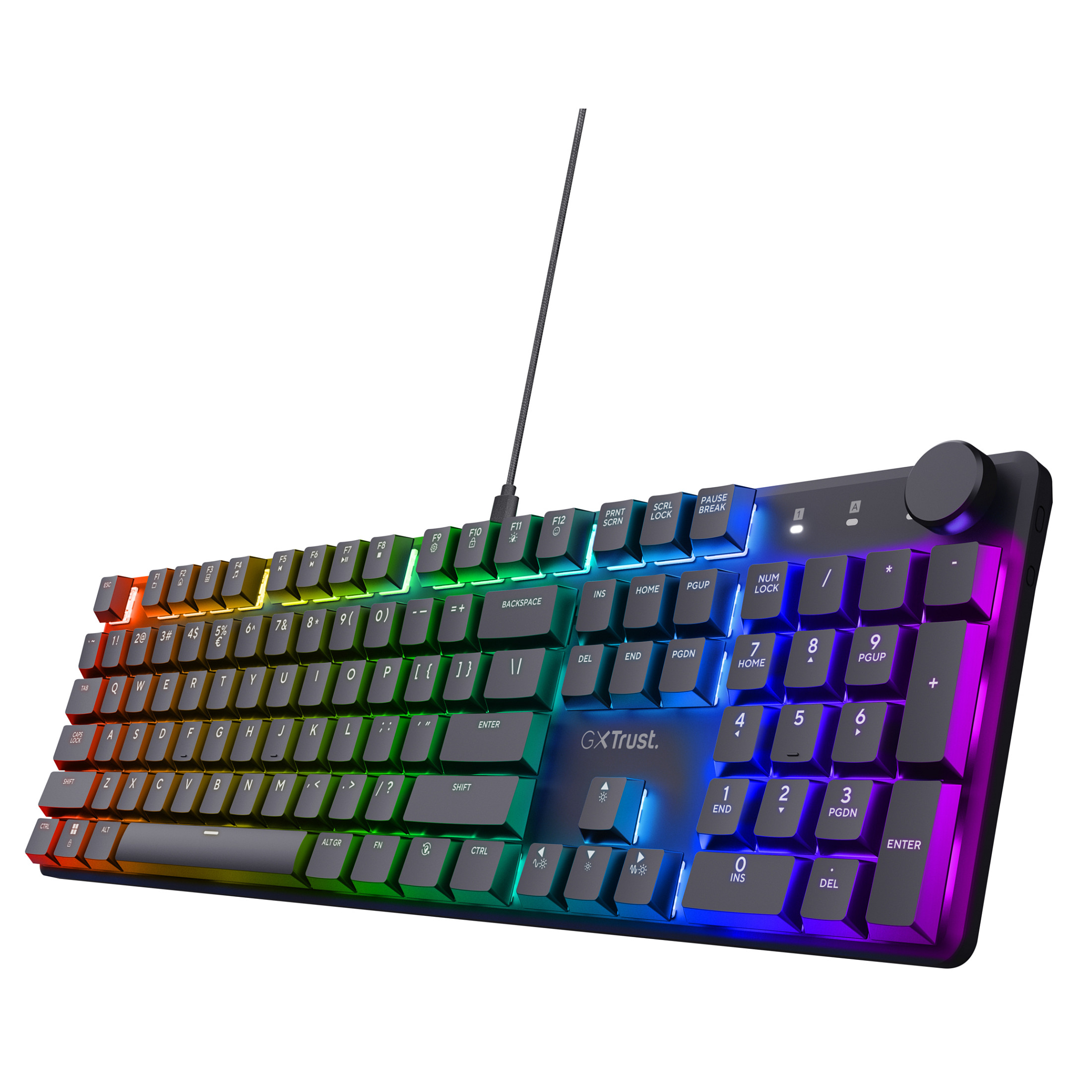 Tastierë Gaming Trust GXT 866 Torix / Wired / Mechanical Switch LED / QWERTZ / German Language - Zezë - 1