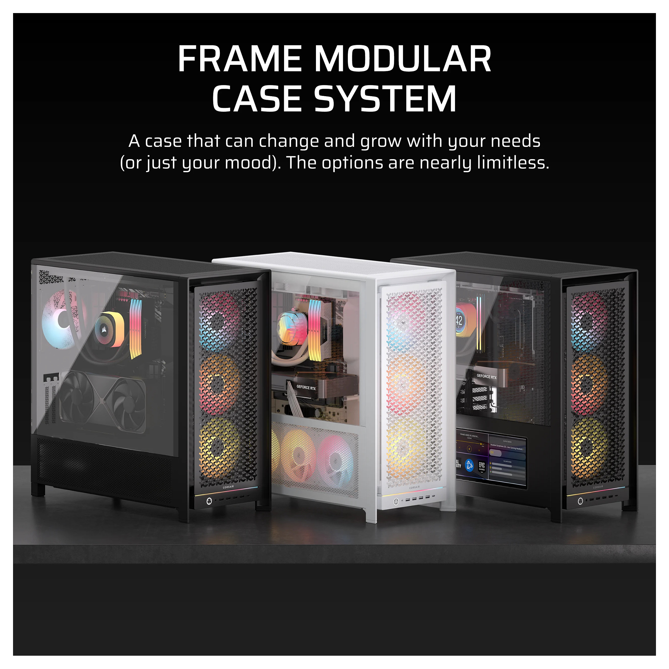 Kasë Midi CORSAIR Frame 5000D RS ARGB / ATX Gaming Tower - Bardhë - 4