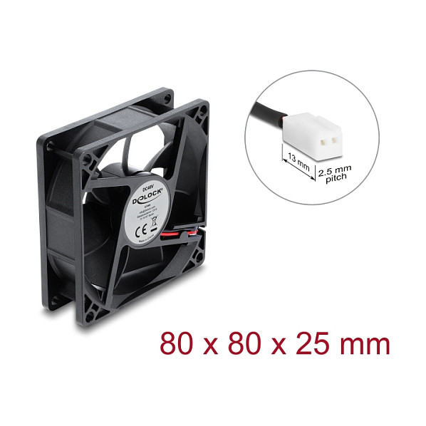 Ftohës për Kasë Delock / 80mm / 3000 RPM / Ball Bearing – Zezë - 1