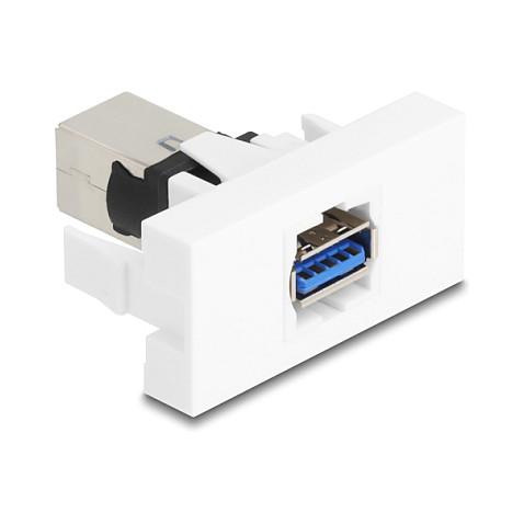 Modul USB DeLOCK 90910, USB 5 Gbps Type-A Femër në Type-B Femër, Easy 45 – Bardhë - 1